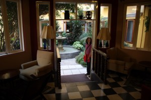 Leanne at our hotel in Miraflores, Lima, Peru